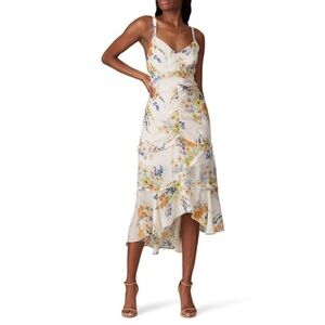 Parker Melody Ruffle Floral Silk Dress